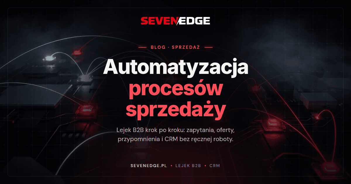 Automatyzacja procesów sprzedaży. Lejek B2B krok po kroku